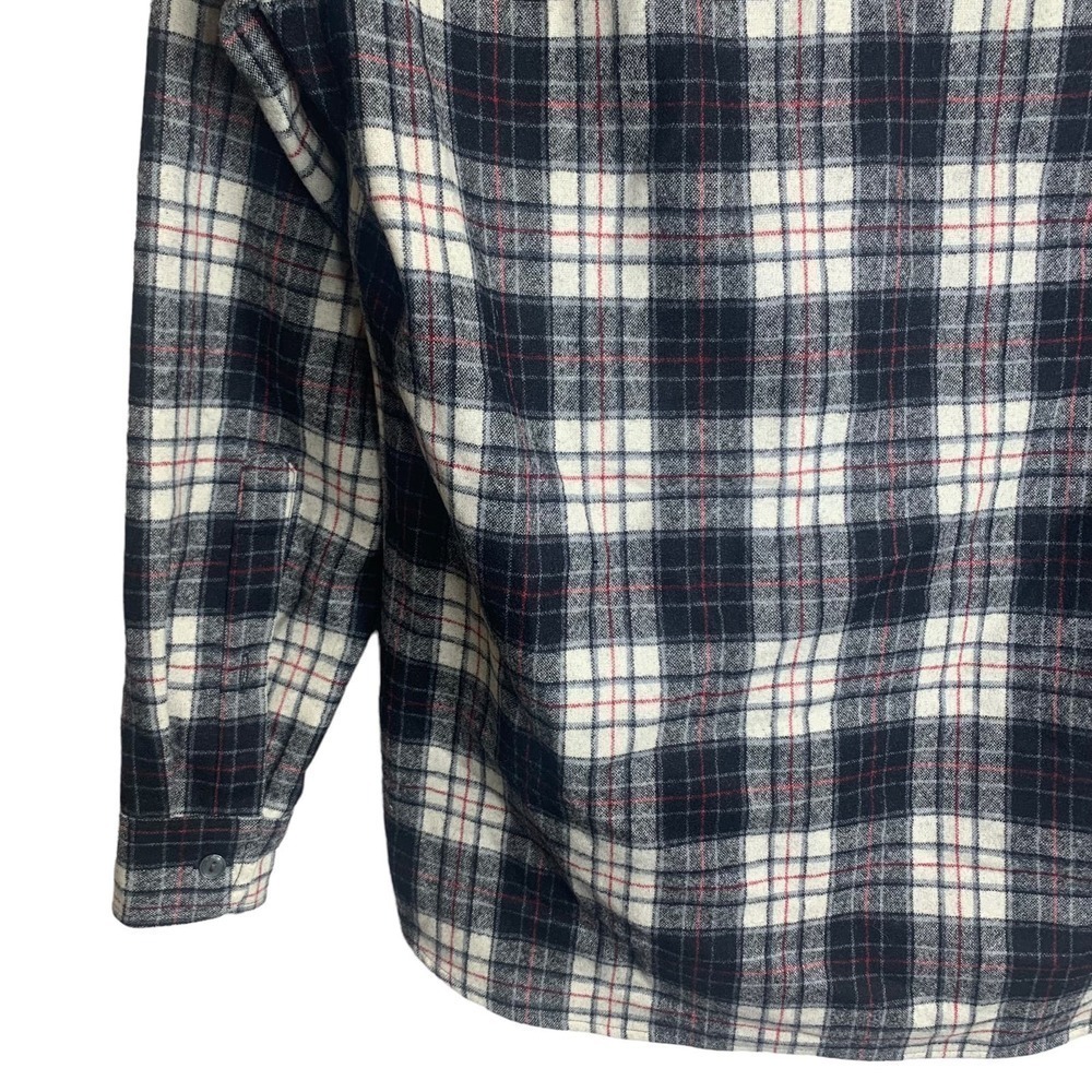 Pendleton Wool Flannel Shirt Mens Small Black White Red Plaid Button Down Oliver - Picture 13 of 16